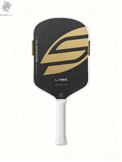 Boomsti Gold Paddle: T700 carbon fiber & EPP+EVA face. Light, durable for all levels. Non-slip grip & LABS multi-layer surface. Ai-TechWorld 