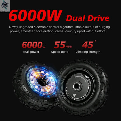 Boyueda S3 EScooters 6000W Dual Motor 60V38ah Hydraulic Oil Brake Electric Scooter Aldult 11 Inch Off-road Vacuum Tire E-Scooter Ai-TechWorld 