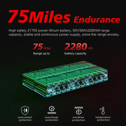 Boyueda S3 EScooters 6000W Dual Motor 60V38ah Hydraulic Oil Brake Electric Scooter Aldult 11 Inch Off-road Vacuum Tire E-Scooter Ai-TechWorld 