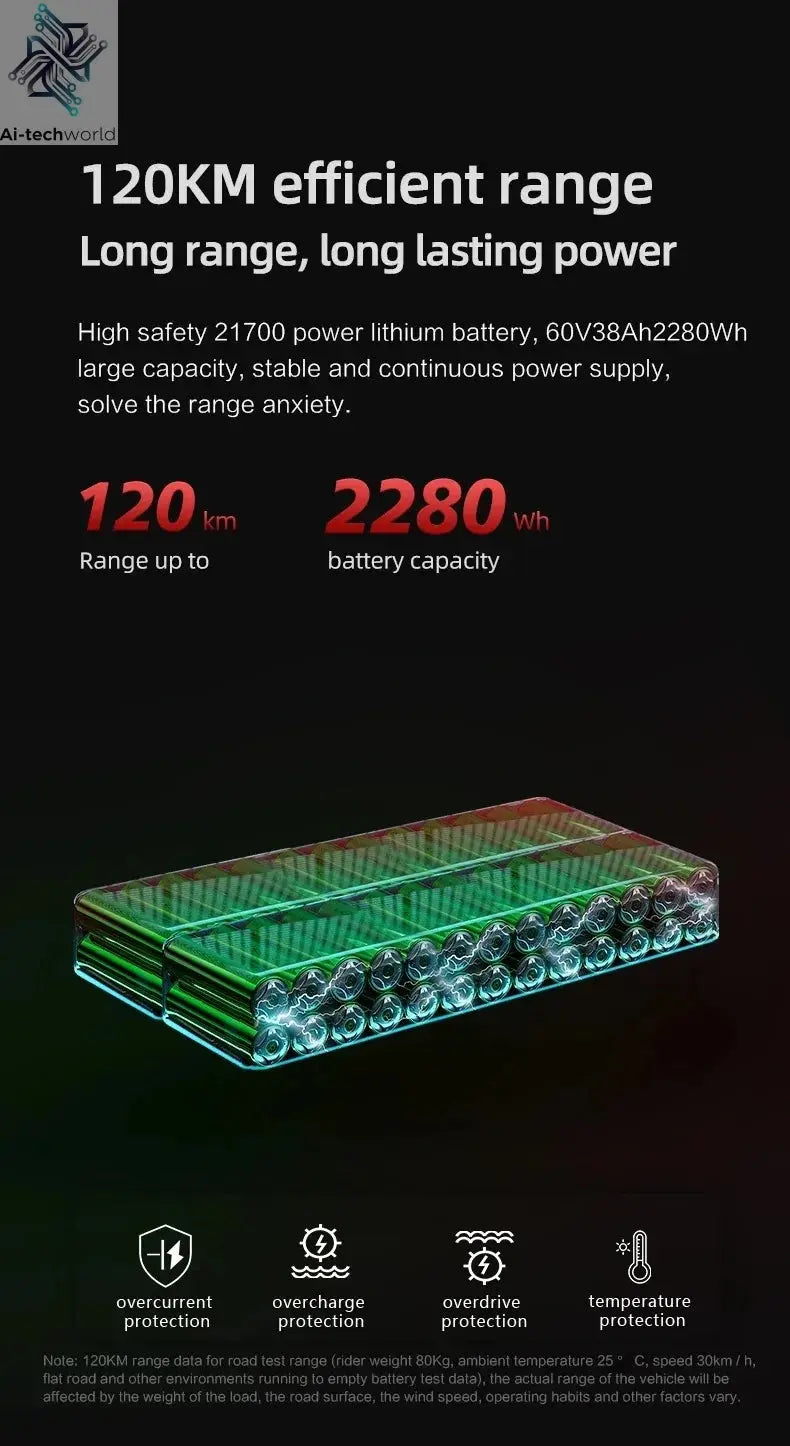 Boyueda S3 EScooters 6000W Dual Motor 60V38ah Hydraulic Oil Brake Electric Scooter Aldult 11 Inch Off-road Vacuum Tire E-Scooter Ai-TechWorld 