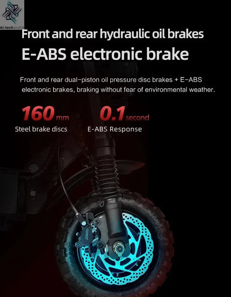Boyueda S3 EScooters 6000W Dual Motor 60V38ah Hydraulic Oil Brake Electric Scooter Aldult 11 Inch Off-road Vacuum Tire E-Scooter Ai-TechWorld 