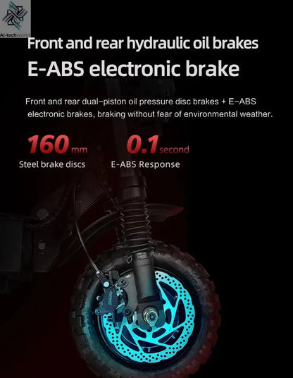 Boyueda S3 EScooters 6000W Dual Motor 60V38ah Hydraulic Oil Brake Electric Scooter Aldult 11 Inch Off-road Vacuum Tire E-Scooter Ai-TechWorld 