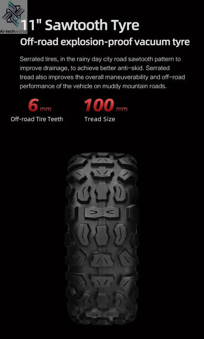 Boyueda S3 EScooters 6000W Dual Motor 60V38ah Hydraulic Oil Brake Electric Scooter Aldult 11 Inch Off-road Vacuum Tire E-Scooter Ai-TechWorld 