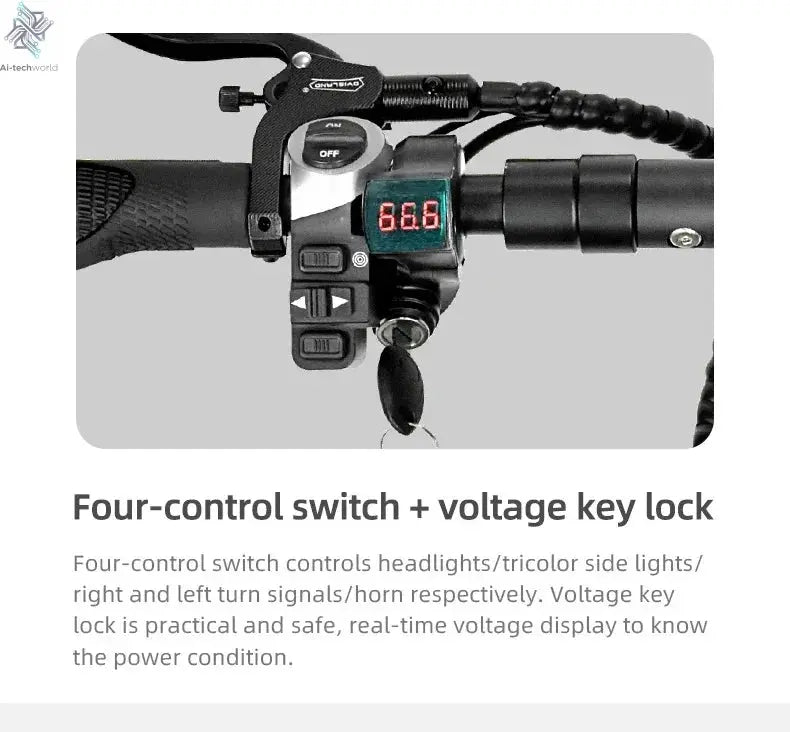 Boyueda S3 EScooters 6000W Dual Motor 60V38ah Hydraulic Oil Brake Electric Scooter Aldult 11 Inch Off-road Vacuum Tire E-Scooter Ai-TechWorld 