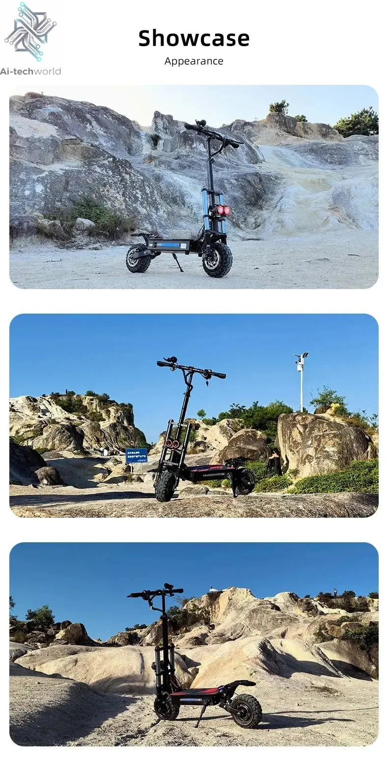 Boyueda S3 EScooters 6000W Dual Motor 60V38ah Hydraulic Oil Brake Electric Scooter Aldult 11 Inch Off-road Vacuum Tire E-Scooter Ai-TechWorld 