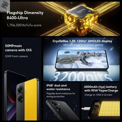 【Brand+】POCO X7 Pro Smartphone Dimensity 8400-Ultra 6000mAh 90W HyperCharge 6.67" AMOLED display NFC Xiaomi HyperOS 2 Ai-TechWorld 