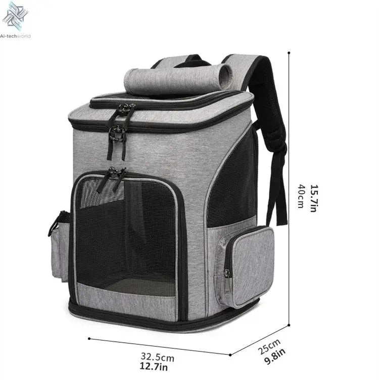 Breathable Pet Cat Carrier Backpack Foldable Pet Carrier Transport Travel Bag Expandable Large Capacity Creative for Cats Dogs Ai-TechWorld 