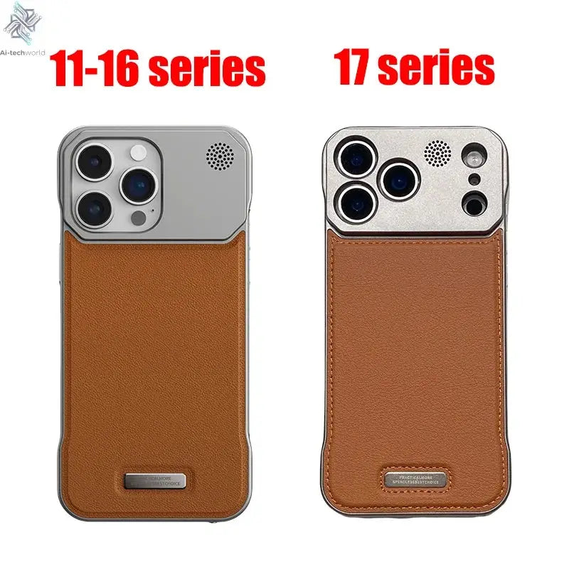 Business Aromatherapy Leather Case for iPhone 17 Air 16 15 14 Plus 13 12 11 Pro Max For Magsafe Magnetic Frameless Armor Cover Ai-TechWorld 