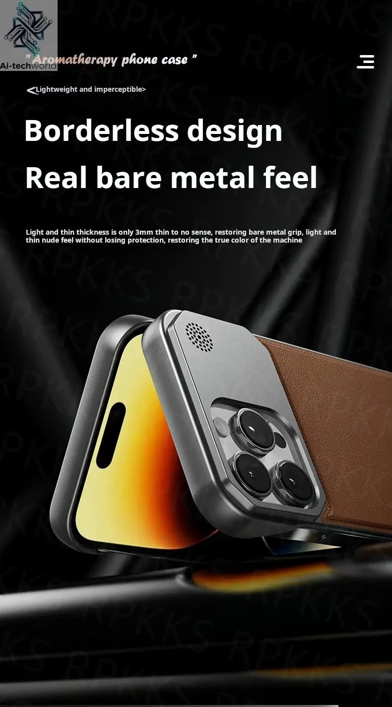 Business Aromatherapy Leather Case for iPhone 17 Air 16 15 14 Plus 13 12 11 Pro Max For Magsafe Magnetic Frameless Armor Cover Ai-TechWorld 