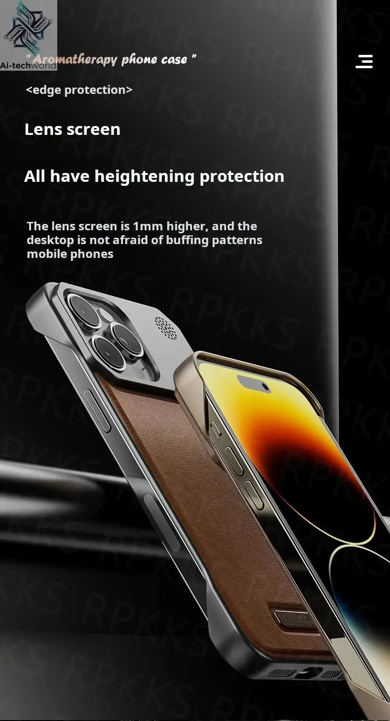 Business Aromatherapy Leather Case for iPhone 17 Air 16 15 14 Plus 13 12 11 Pro Max For Magsafe Magnetic Frameless Armor Cover Ai-TechWorld 