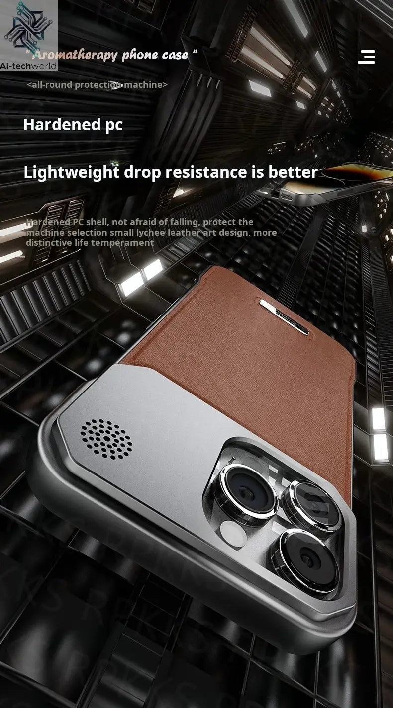 Business Aromatherapy Leather Case for iPhone 17 Air 16 15 14 Plus 13 12 11 Pro Max For Magsafe Magnetic Frameless Armor Cover Ai-TechWorld 