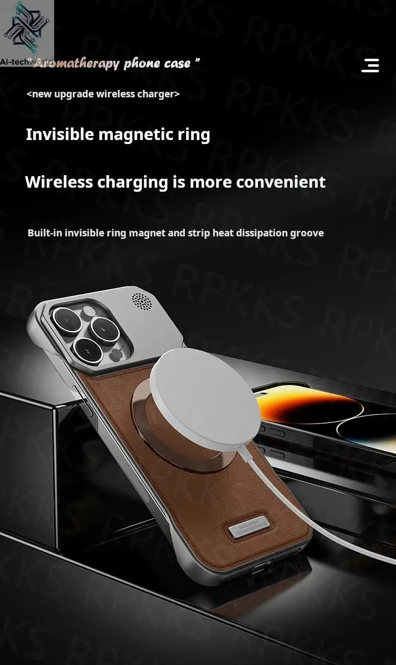 Business Aromatherapy Leather Case for iPhone 17 Air 16 15 14 Plus 13 12 11 Pro Max For Magsafe Magnetic Frameless Armor Cover Ai-TechWorld 