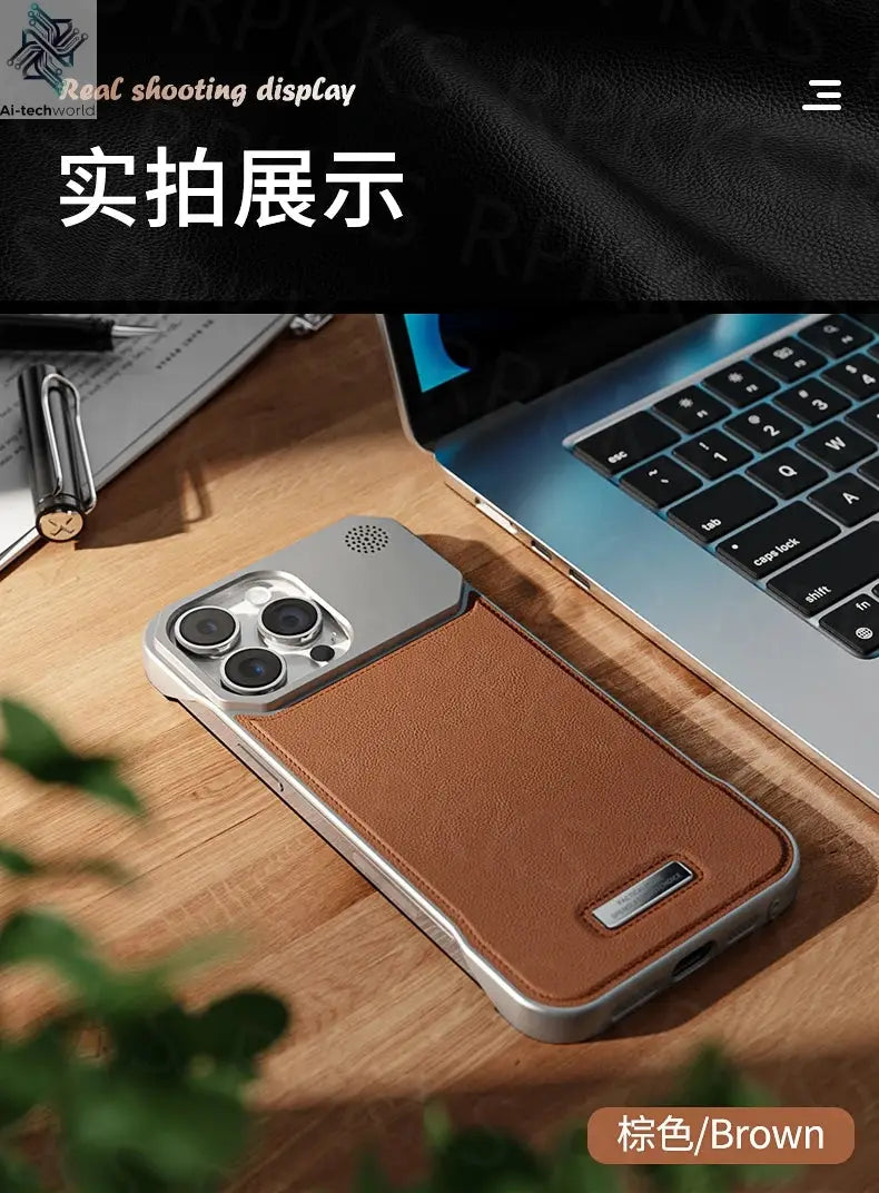 Business Aromatherapy Leather Case for iPhone 17 Air 16 15 14 Plus 13 12 11 Pro Max For Magsafe Magnetic Frameless Armor Cover Ai-TechWorld 
