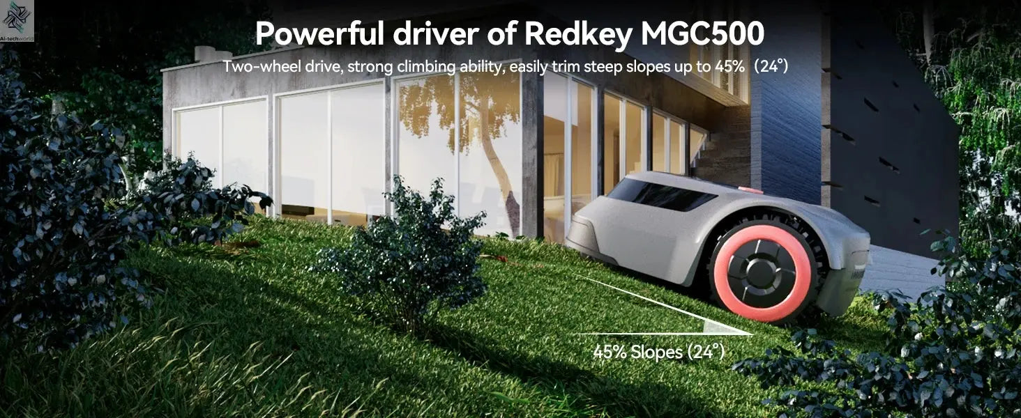 C-TOF Robotic Lawn Mower Redkey MGC800 MGC1000 Lawn Mower Robot Cable Break Detection Climbing 45% App Control Automatic Cutting Ai-TechWorld 