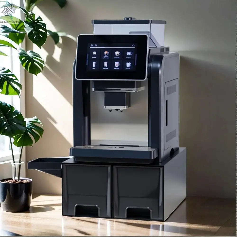 CE Electric Commercial Coffee Machine 19 Bar Espresso Machine Fully-Automatic Espresso Maker With Bean Grinder and Milk Frother Ai-TechWorld 