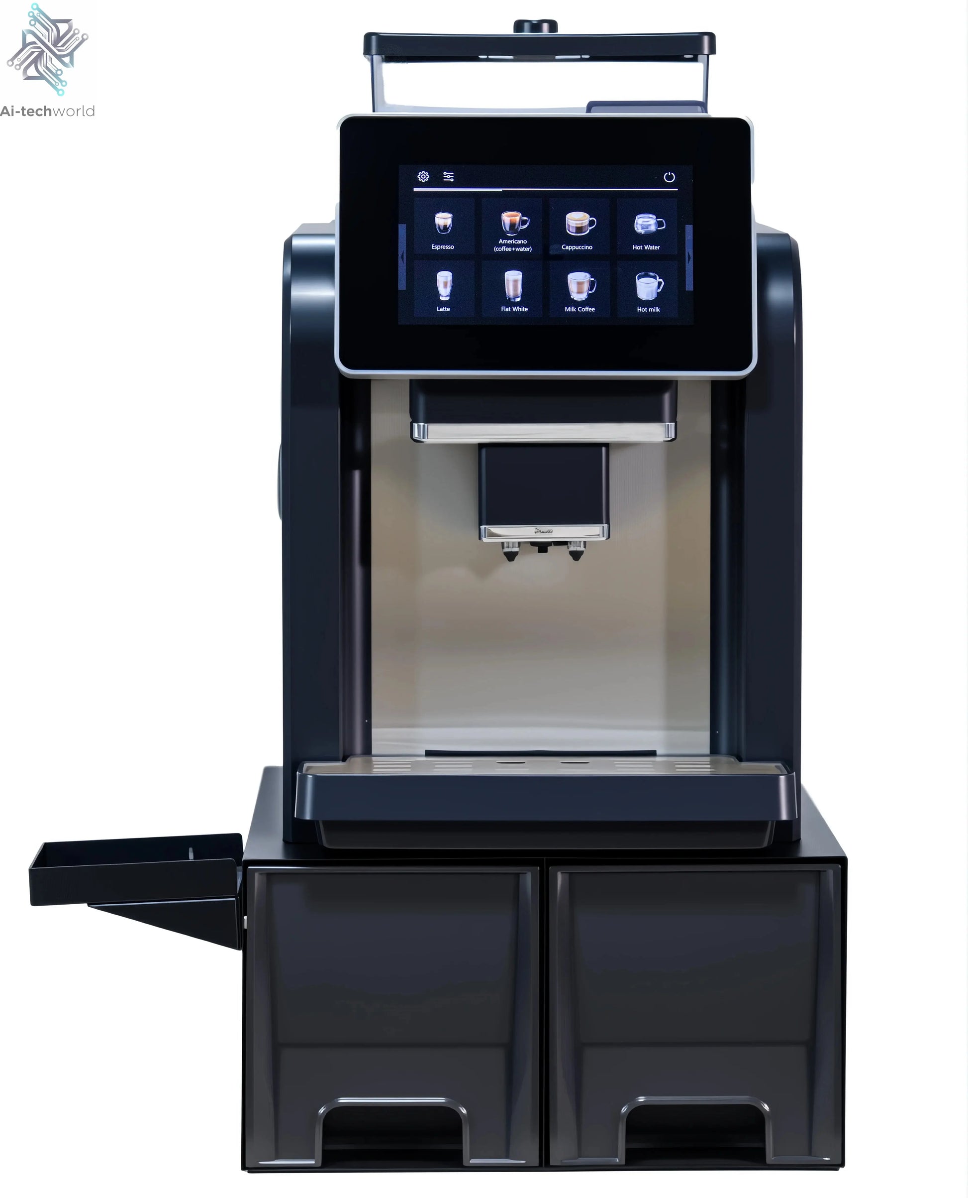 CE Electric Commercial Coffee Machine 19 Bar Espresso Machine Fully-Automatic Espresso Maker With Bean Grinder and Milk Frother Ai-TechWorld 