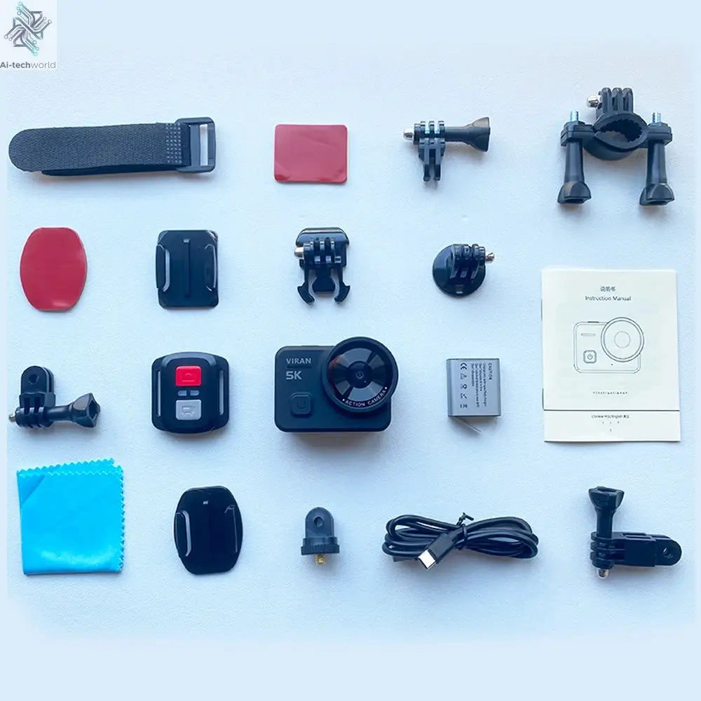 CERASTES V10 5K Action Camera Electronic Image Stabilization 2" Touch LCD 4K Waterproof Action Camera Dashcam Motion Detection Ai-TechWorld 