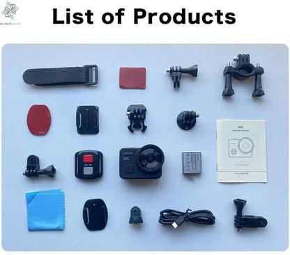 CERASTES V10 5K Action Camera Electronic Image Stabilization 2" Touch LCD 4K Waterproof Action Camera Dashcam Motion Detection Ai-TechWorld 