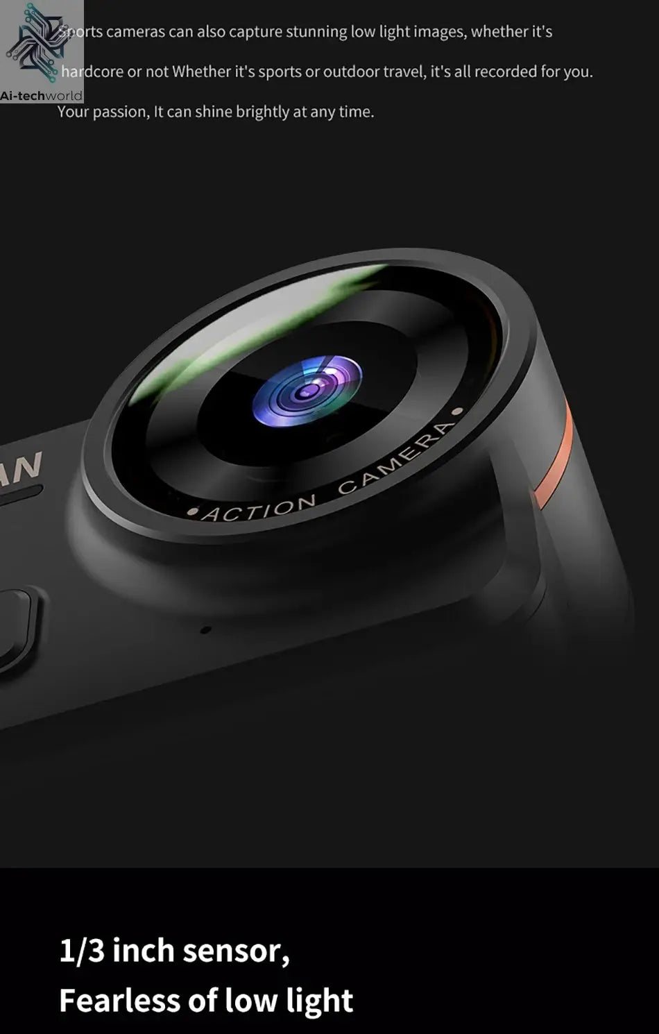 CERASTES V10 5K Action Camera Electronic Image Stabilization 2" Touch LCD 4K Waterproof Action Camera Dashcam Motion Detection Ai-TechWorld 