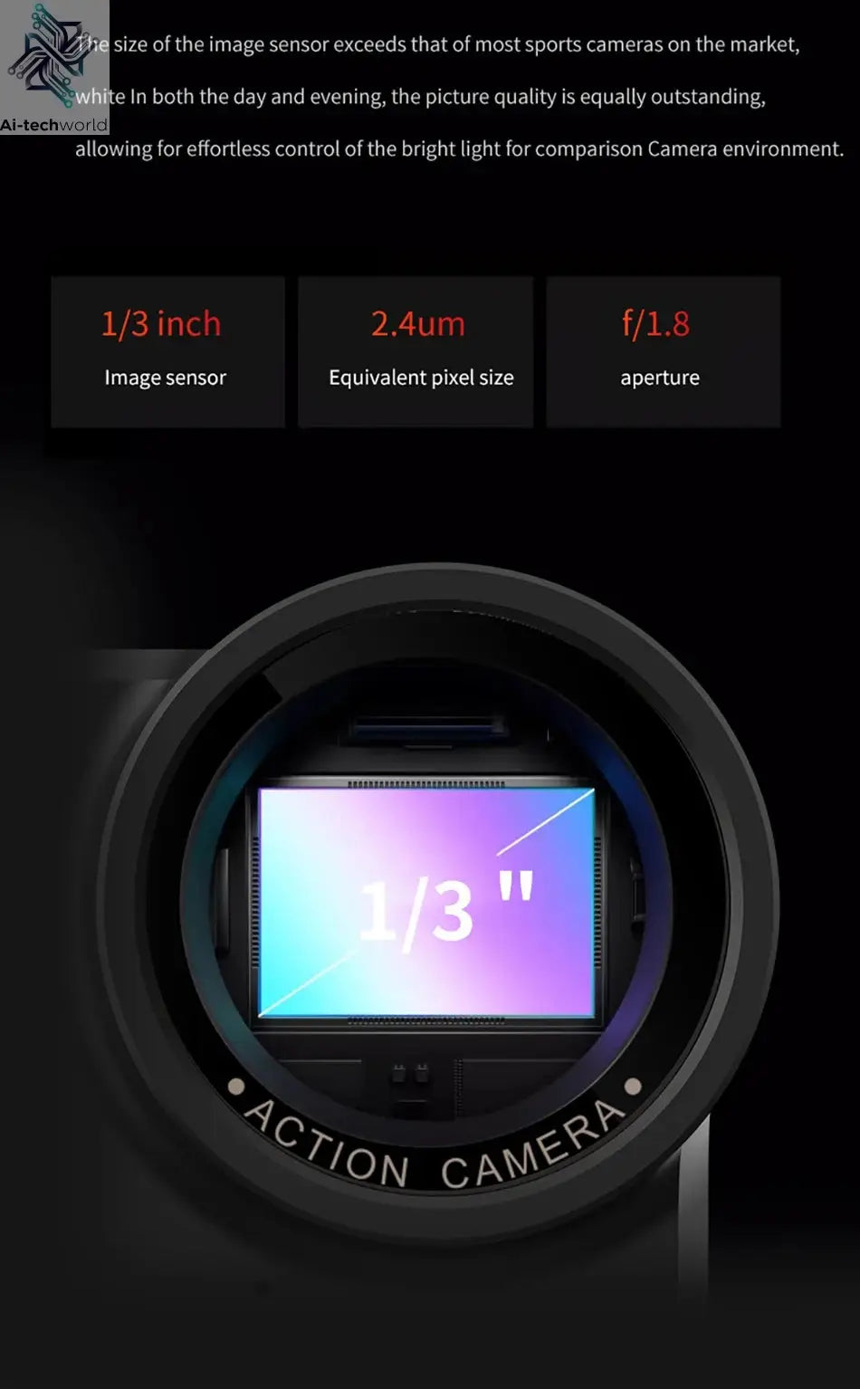 CERASTES V10 5K Action Camera Electronic Image Stabilization 2" Touch LCD 4K Waterproof Action Camera Dashcam Motion Detection Ai-TechWorld 