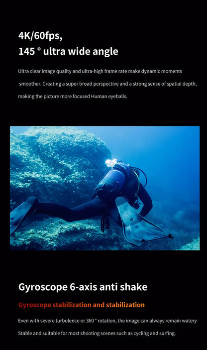 CERASTES V10 5K Action Camera Electronic Image Stabilization 2" Touch LCD 4K Waterproof Action Camera Dashcam Motion Detection Ai-TechWorld 