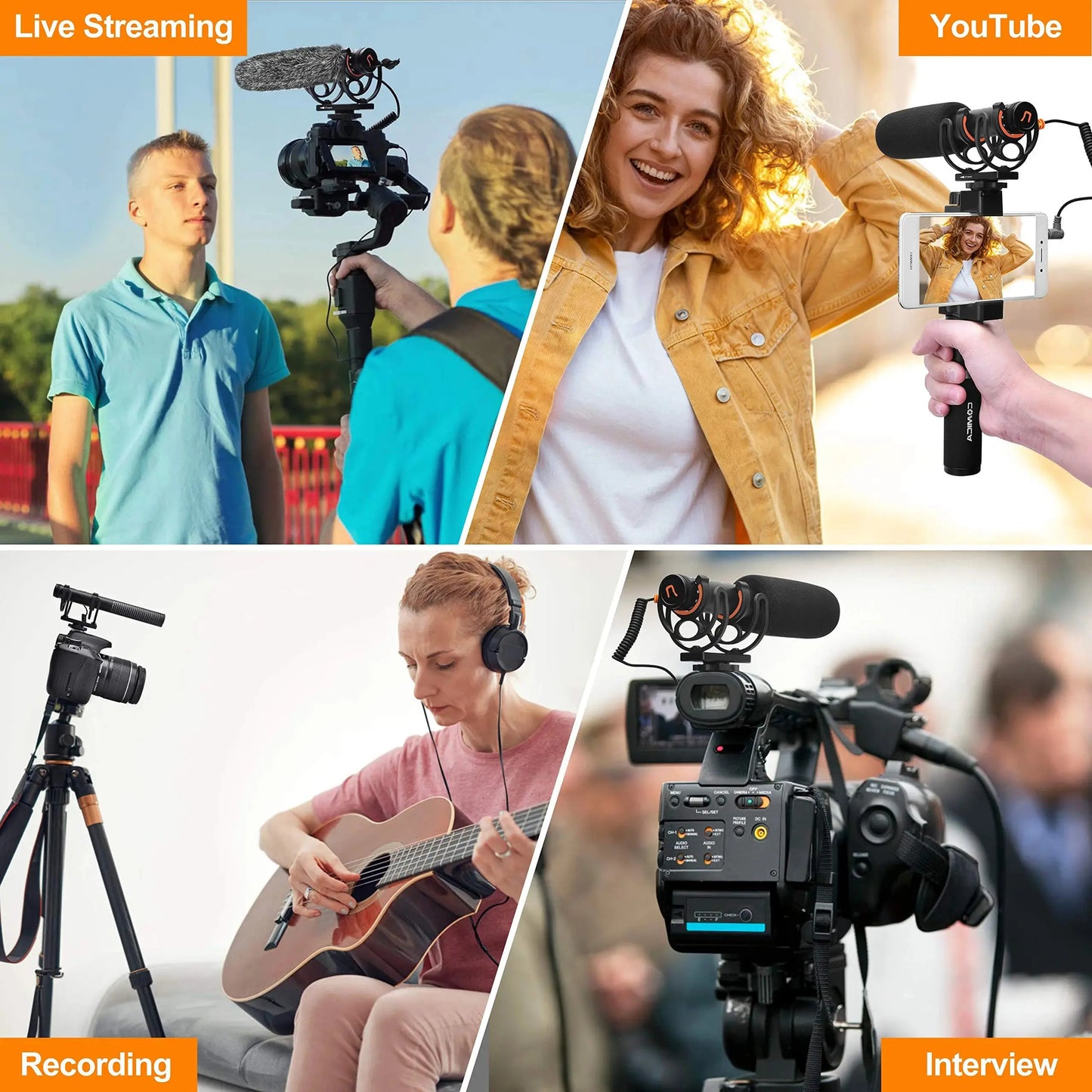 COMICA VM20 Shotgun Microphone, Professional Super Cardioid Microphone with Shock Mount, Camera Microphone For Video Record Ai-TechWorld 