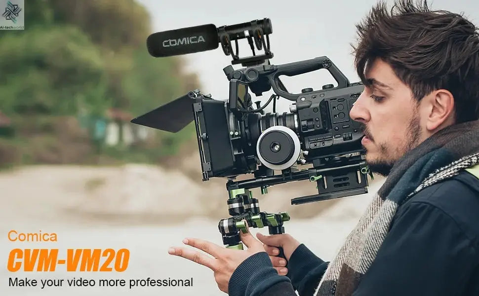 COMICA VM20 Shotgun Microphone, Professional Super Cardioid Microphone with Shock Mount, Camera Microphone For Video Record Ai-TechWorld 