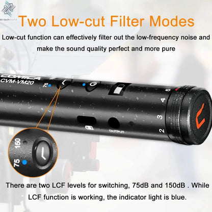 COMICA VM20 Shotgun Microphone, Professional Super Cardioid Microphone with Shock Mount, Camera Microphone For Video Record Ai-TechWorld 