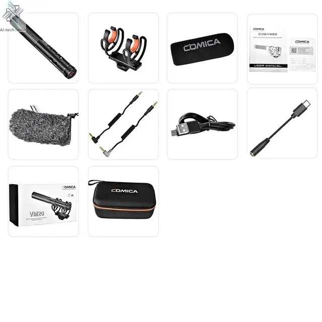COMICA VM20 Shotgun Microphone, Professional Super Cardioid Microphone with Shock Mount, Camera Microphone For Video Record Ai-TechWorld 