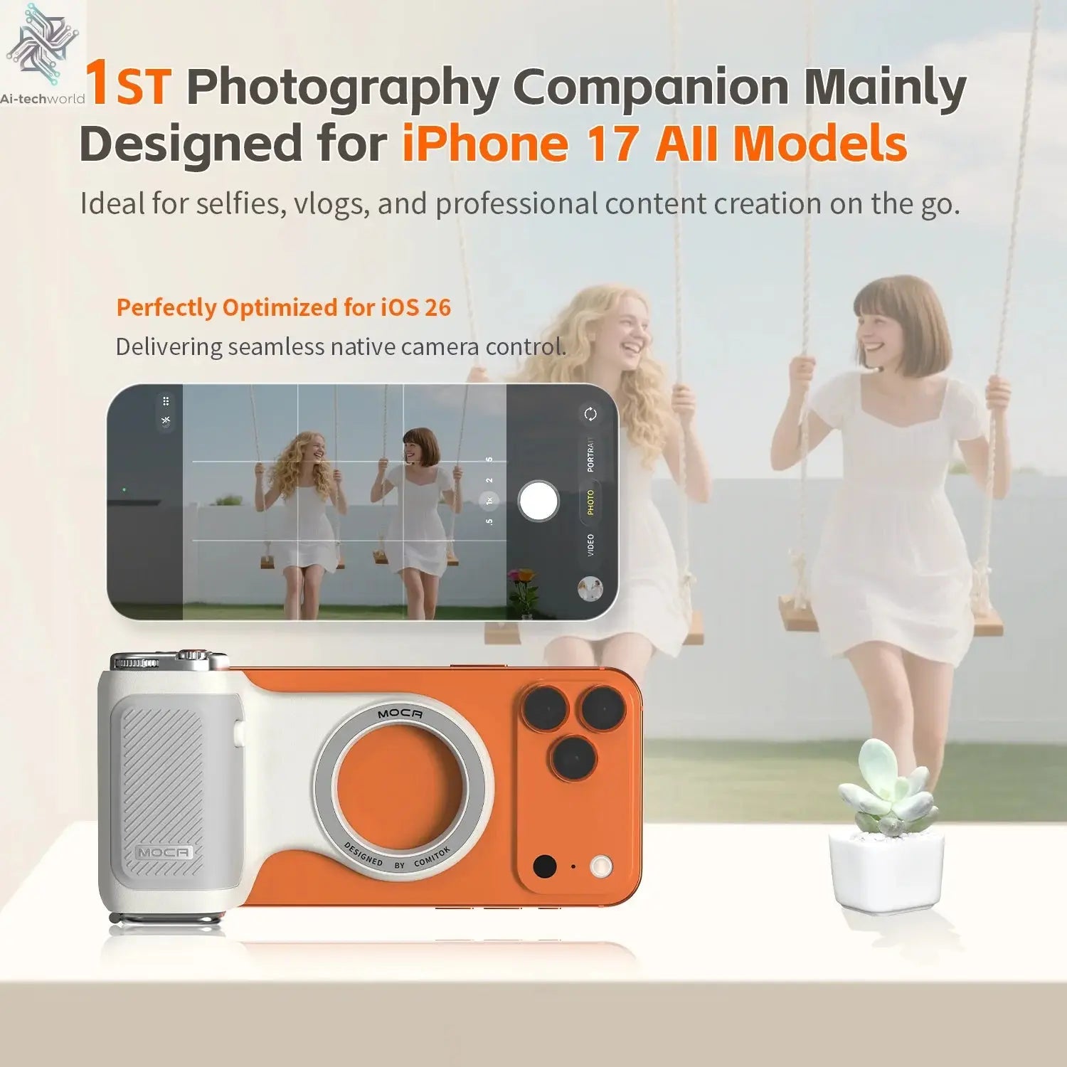 COMITOK Magnetic Phone Camera Hand Grip Smart Holder with Remote Control for Iphone & Android Shooting Aid Accessory Ai-TechWorld 