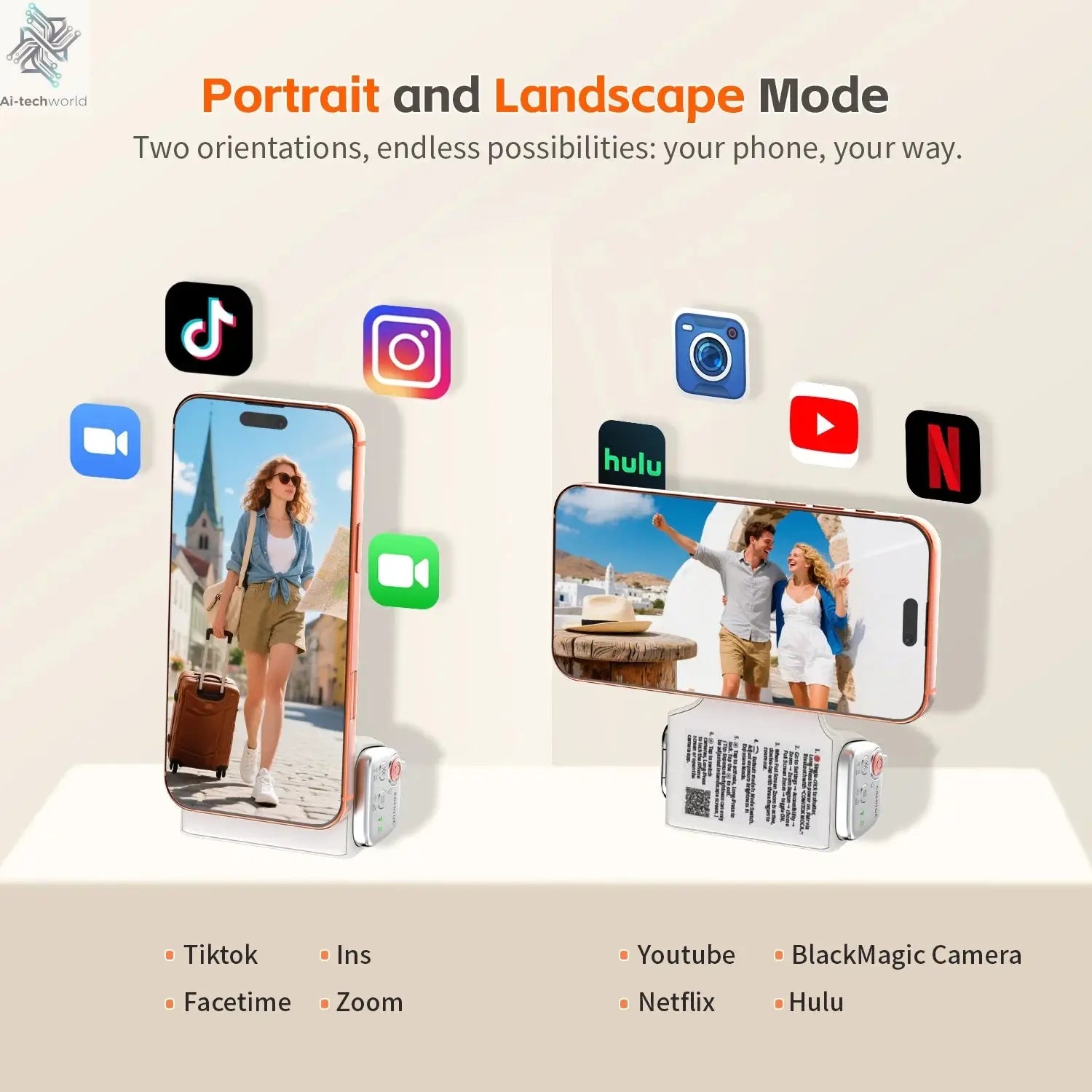 COMITOK Magnetic Phone Camera Hand Grip Smart Holder with Remote Control for Iphone & Android Shooting Aid Accessory Ai-TechWorld 