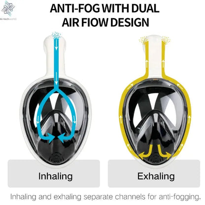 COPOZZ Professional Snorkeling Diving Mask Underwater Scuba Full Face Snorkel Mask Anti Fog Goggles for Adult Swimming Equipment Ai-TechWorld 