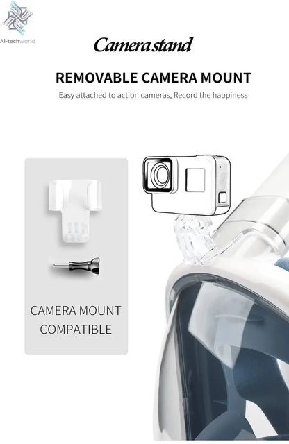 COPOZZ Professional Snorkeling Diving Mask Underwater Scuba Full Face Snorkel Mask Anti Fog Goggles for Adult Swimming Equipment Ai-TechWorld 