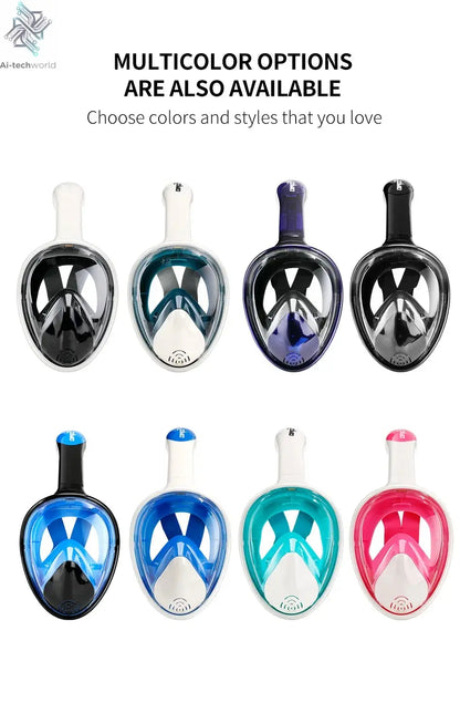 COPOZZ Professional Snorkeling Diving Mask Underwater Scuba Full Face Snorkel Mask Anti Fog Goggles for Adult Swimming Equipment Ai-TechWorld 