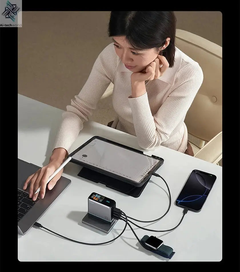 CUKTECH 10 GaN Super Charger Ultra 120W 100W MAX 4 Ports USB-C Charger For Xiaomi Samsung iPhone MacBook Laptop Ai-TechWorld 