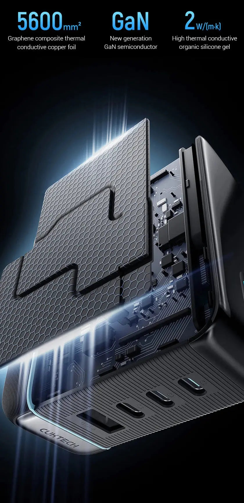 CUKTECH 10 GaN Super Charger Ultra 120W 100W MAX 4 Ports USB-C Charger For Xiaomi Samsung iPhone MacBook Laptop Ai-TechWorld 