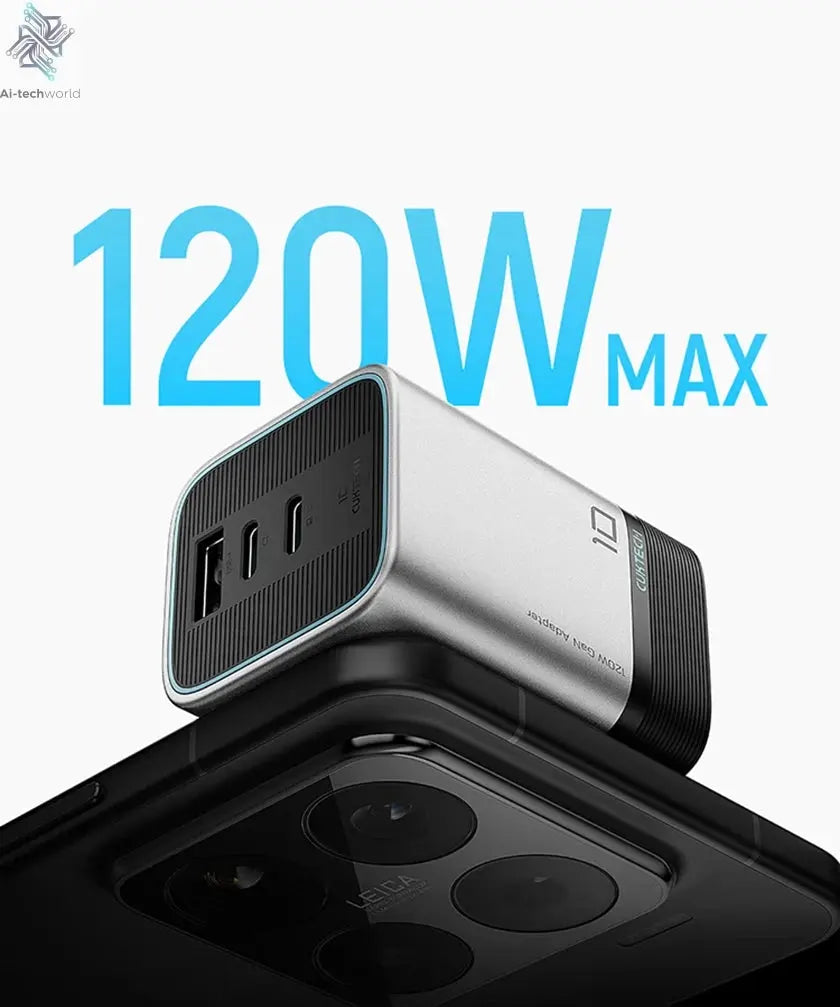 CUKTECH No.10 GaN Charger Mini 120W 3 Ports USB-C Charger Ai-TechWorld 