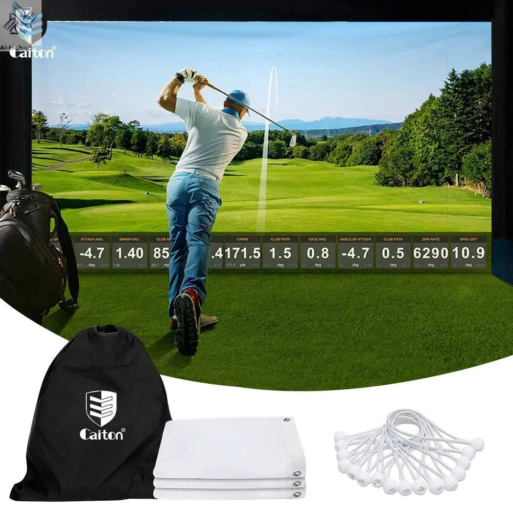 Caiton Golf Impact Screen - Silent HD, Tear-Resistant, Indoor & Outdoor Swing Training, Easy Setup, Anti-Strike, Various Sizes - Ai-TechWorld