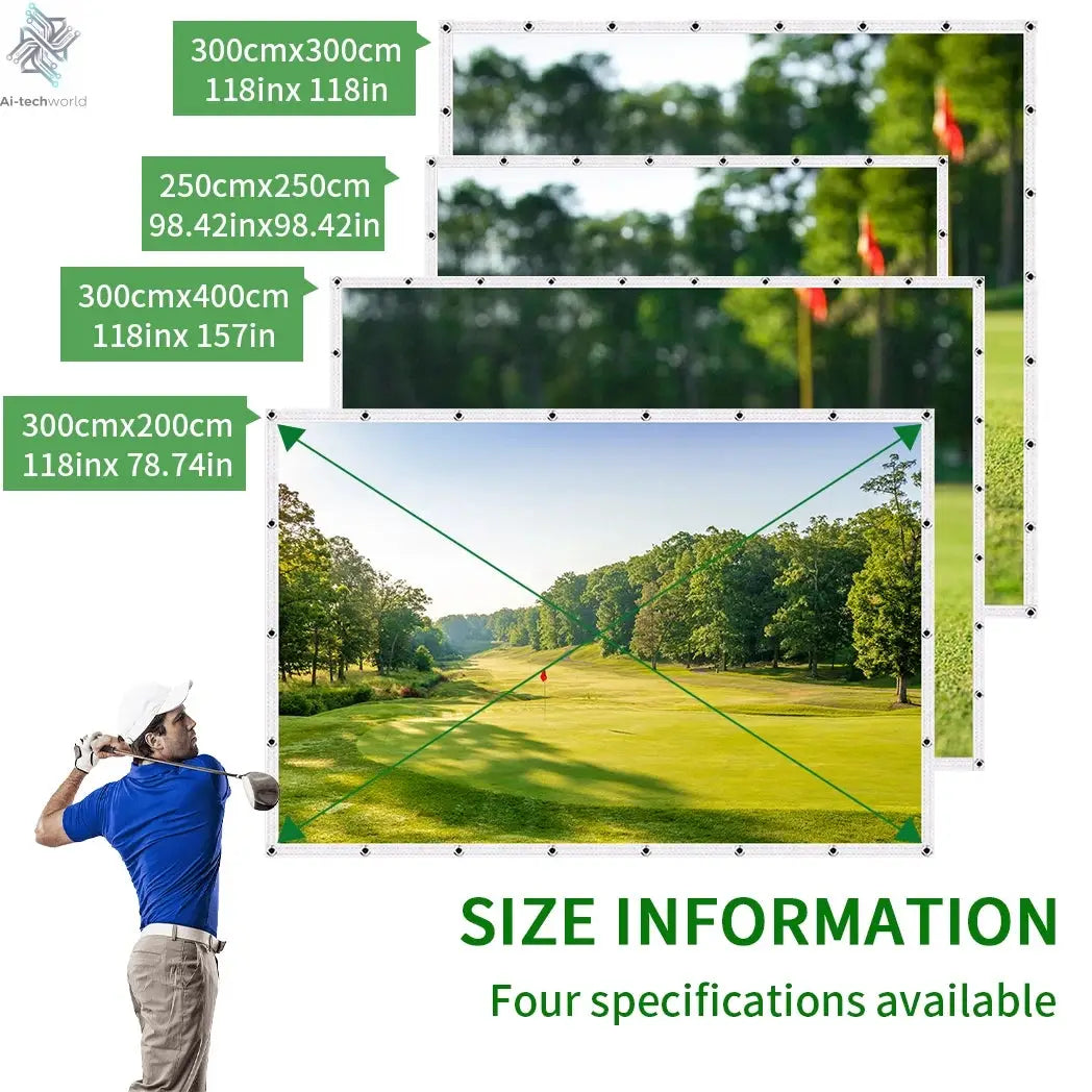 Caiton Golf Impact Screen - Silent HD, Tear-Resistant, Indoor & Outdoor Swing Training, Easy Setup, Anti-Strike, Various Sizes - Ai-TechWorld