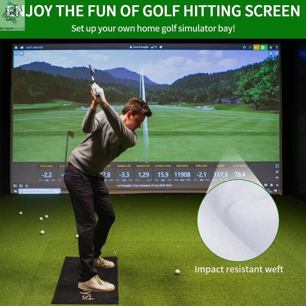 Caiton Golf Impact Screen - Silent HD, Tear-Resistant, Indoor & Outdoor Swing Training, Easy Setup, Anti-Strike, Various Sizes - Ai-TechWorld
