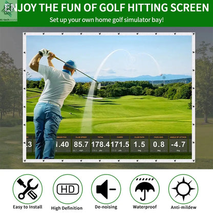 Caiton Golf Impact Screen - Silent HD, Tear-Resistant, Indoor & Outdoor Swing Training, Easy Setup, Anti-Strike, Various Sizes - Ai-TechWorld