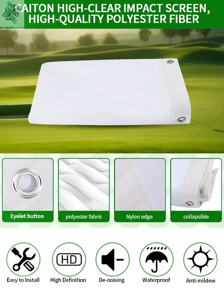 Caiton Golf Impact Screen - Silent HD, Tear-Resistant, Indoor & Outdoor Swing Training, Easy Setup, Anti-Strike, Various Sizes - Ai-TechWorld