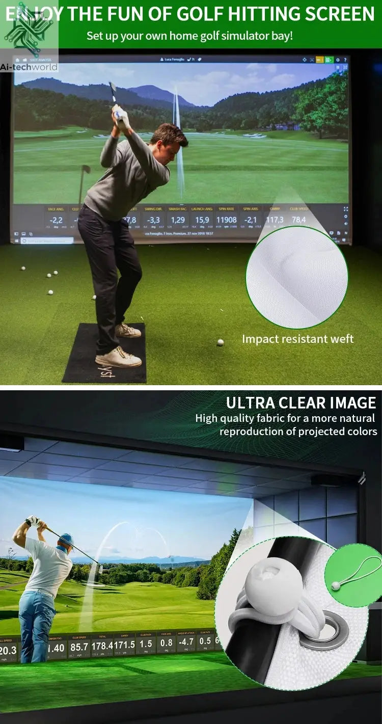 Caiton Golf Impact Screen - Silent HD, Tear-Resistant, Indoor & Outdoor Swing Training, Easy Setup, Anti-Strike, Various Sizes - Ai-TechWorld