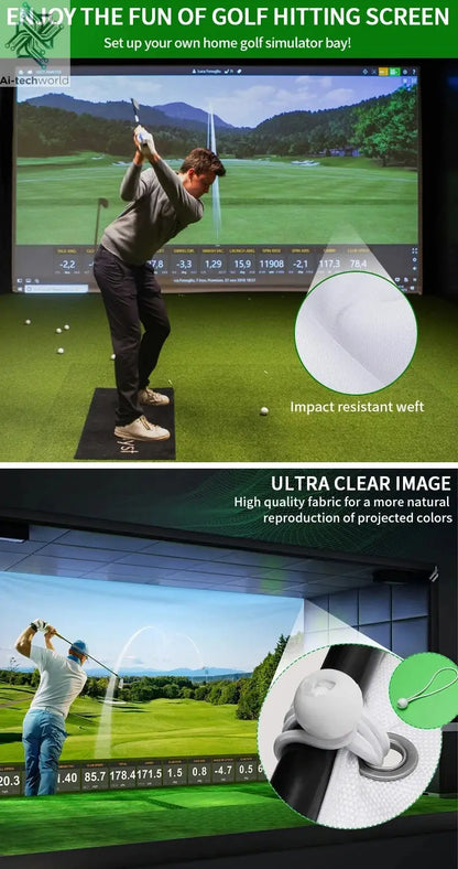 Caiton Golf Impact Screen - Silent HD, Tear-Resistant, Indoor & Outdoor Swing Training, Easy Setup, Anti-Strike, Various Sizes - Ai-TechWorld