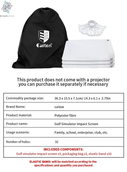 Caiton Golf Impact Screen - Silent HD, Tear-Resistant, Indoor & Outdoor Swing Training, Easy Setup, Anti-Strike, Various Sizes - Ai-TechWorld