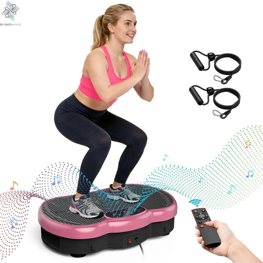 Calorie Tracking Vibration Plate Bluetooth 120 Levels Remote Control Full Body Workout Fitness Platform Home Gym Shaper Massager - Ai-TechWorld