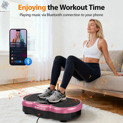 Calorie Tracking Vibration Plate Bluetooth 120 Levels Remote Control Full Body Workout Fitness Platform Home Gym Shaper Massager - Ai-TechWorld