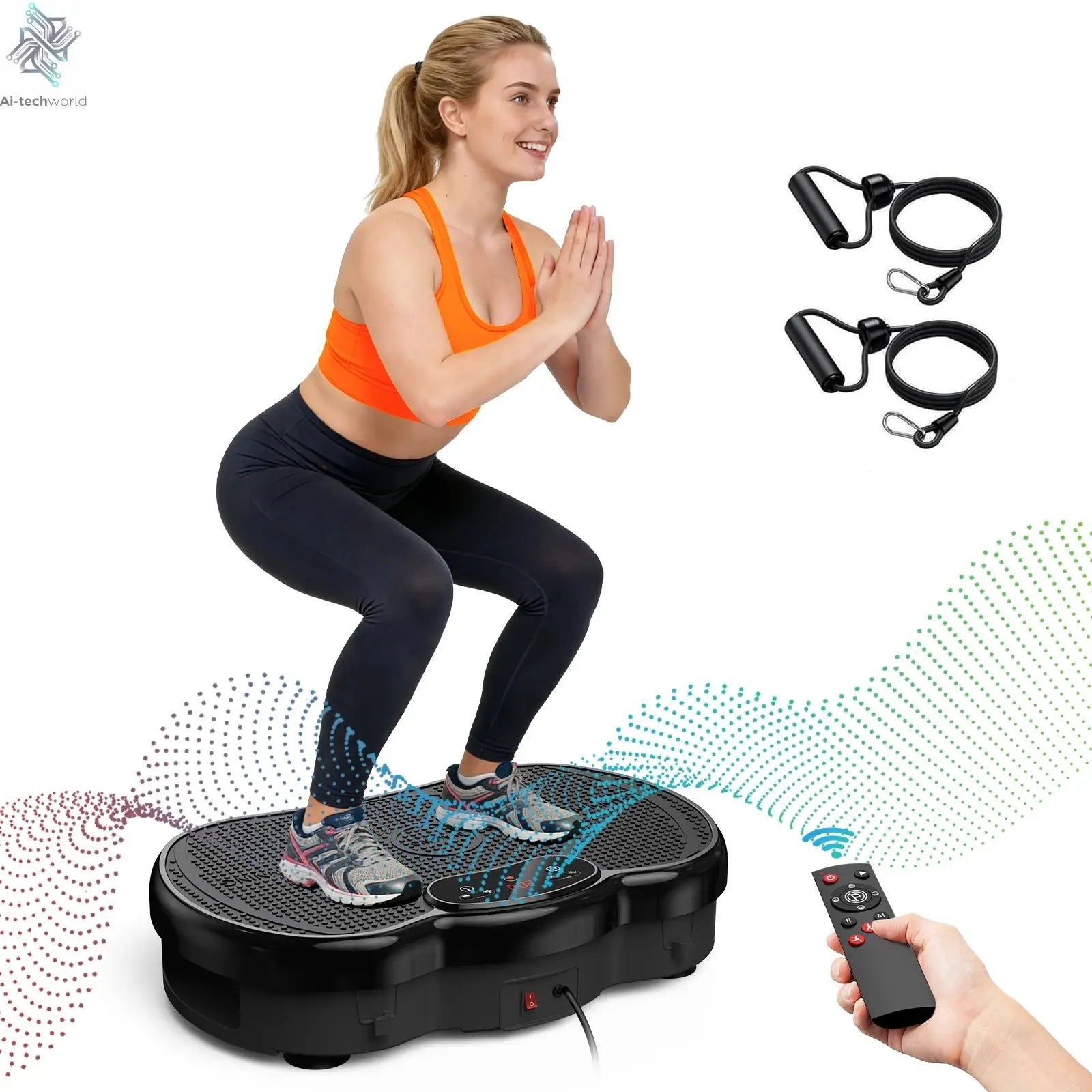 Calorie Tracking Vibration Plate Bluetooth 120 Levels Remote Control Full Body Workout Fitness Platform Home Gym Shaper Massager - Ai-TechWorld
