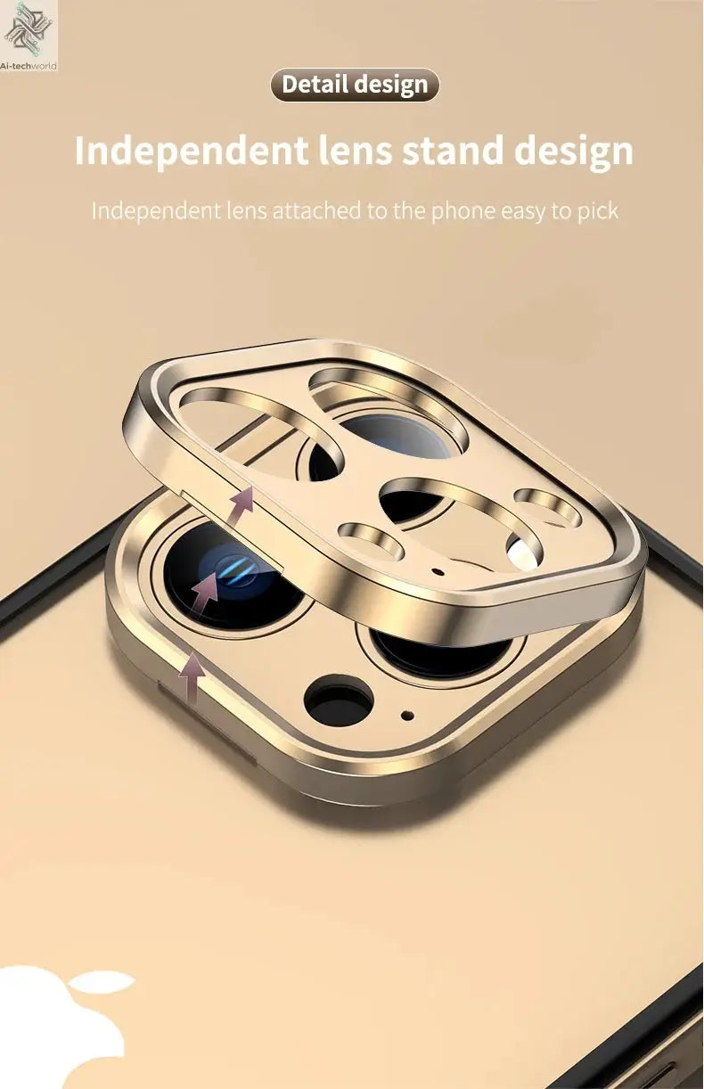 Camera Protection + Hybrid Silicone Frame Aluminum Metal Phone Case For iPhone 17 16 15 Pro Max 14 13 Better Heat Bumper Ai-TechWorld 