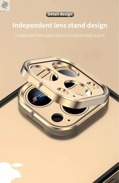 Camera Protection + Hybrid Silicone Frame Aluminum Metal Phone Case For iPhone 17 16 15 Pro Max 14 13 Better Heat Bumper Ai-TechWorld 